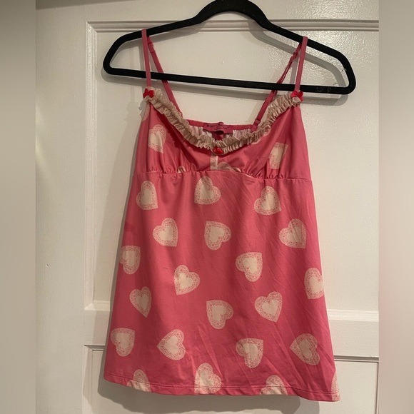 Betsey Johnson pink hearts cami - Picture 1 of 4